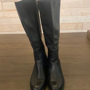 Franco Sarto Carta knee high leather riding boots. Black, size 9